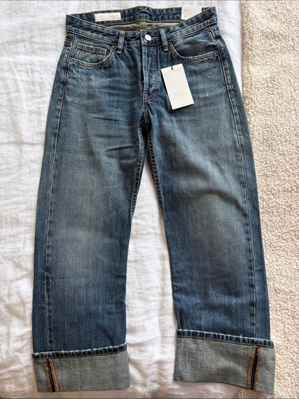 Zara Women’s Medium Blue Straight-Leg Jeans